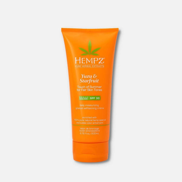 Hempz Touch of Summer Moisturizing Gradual Self-Tanning Creme with SPF 30 for Fair Skin Tones*Yuzu & Starfruit Scent 6.76 oz.-Hempz-BB_Self-Tanners,Brand_Hempz,Collection_Bath and Body,Hempz_ Self Tan